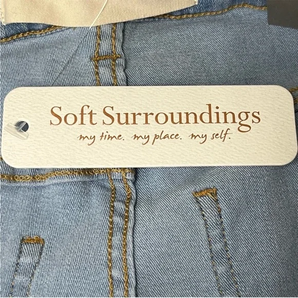 SOFT SURROUNDINGS NWT SUPREMELY SOFT HIGH RISE SKINNY SOFT DENIM JEANS AMARYLLIS - Picture 4 of 11